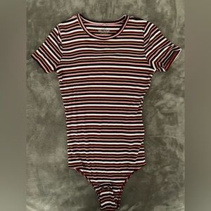 Hollister Slim Tee striped short sleeve bodysuit size XS